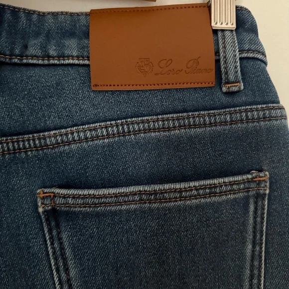 Loro Piana Fleece lined Straight Leg Jeans for women - Picture 4 of 16